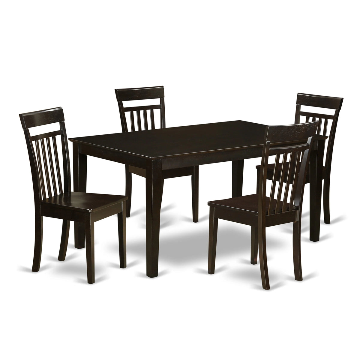 East West Furniture CAP5S-CAP-C 5 Piece Formal Dining Room Set- Dining Table Top and 4 Dining Room Chairs