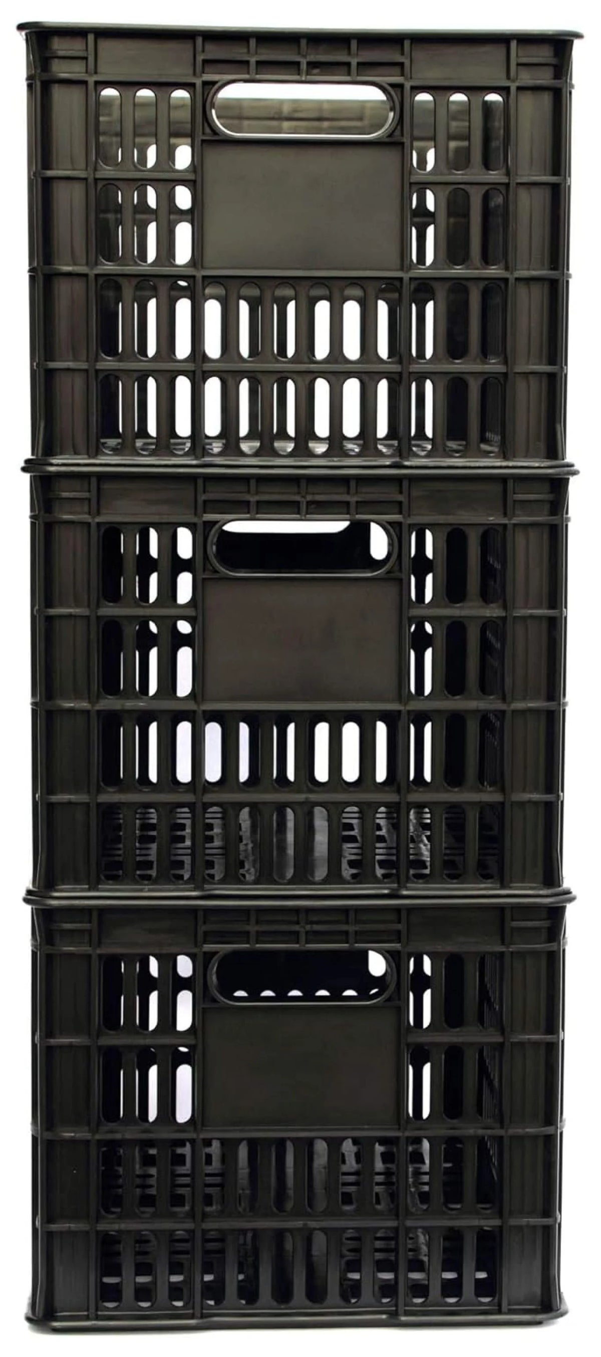 3 Pack Milk Crate 29 Quart 7 Gallon Heavy Duty Plastic Stackable Rectangular Dairy Storage Basket Size 18.5�� x 12�� x 9.5�� Tall
