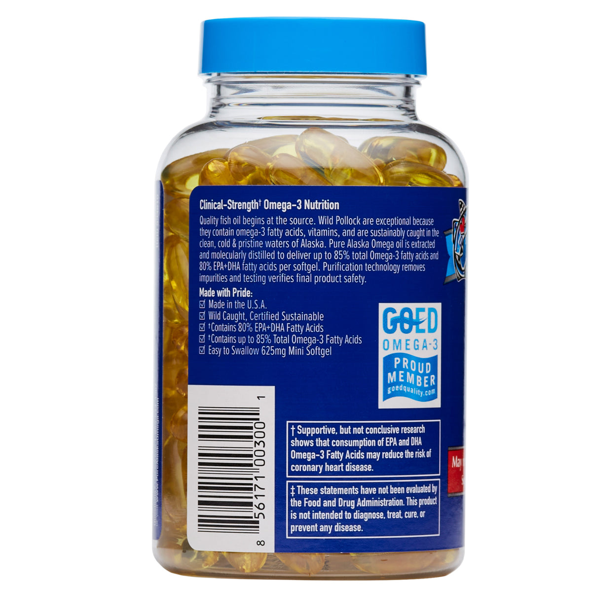 Pure Alaska Omega-3 Clinical Strength 500 mg EPA & DHA, 180 Mini Softgels