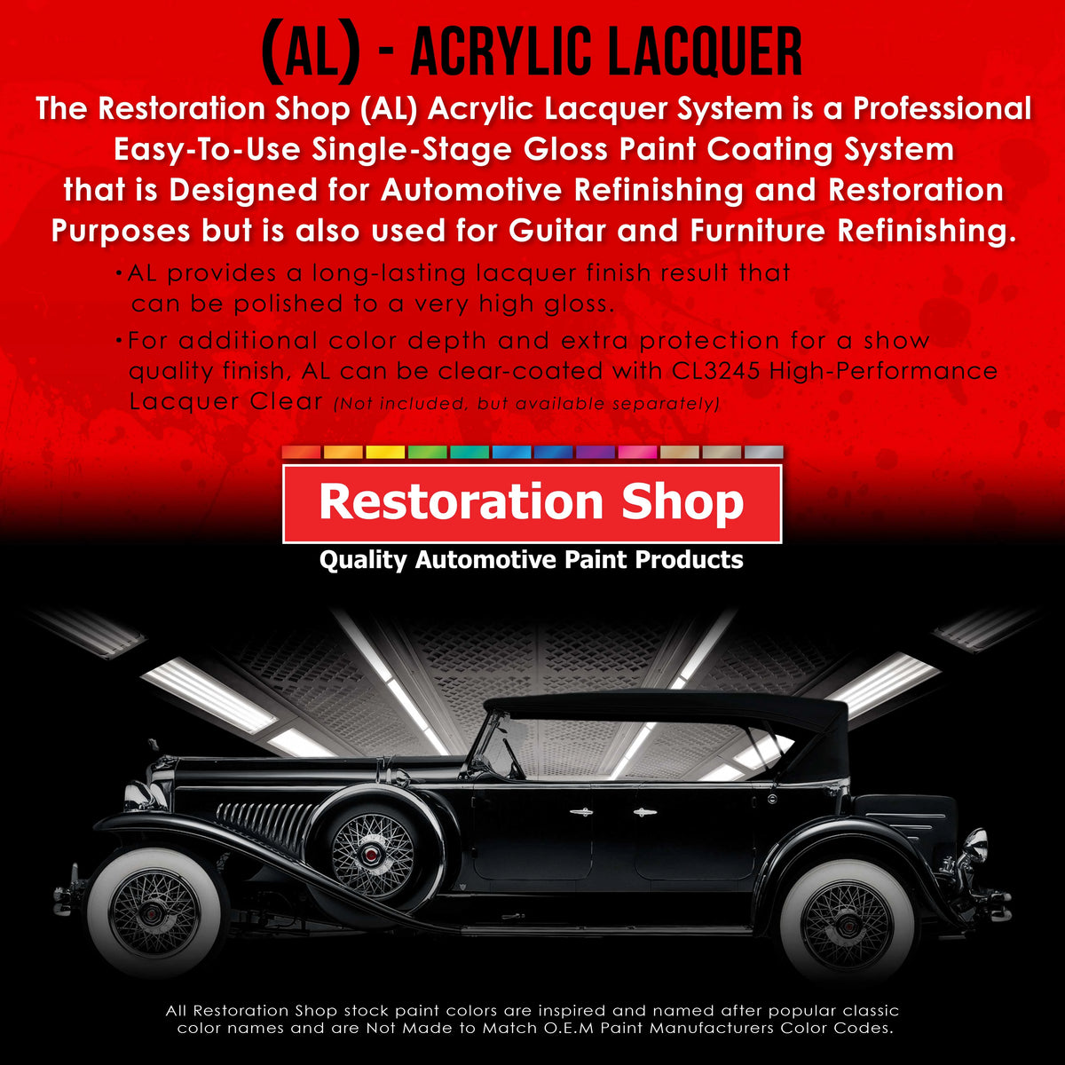 Restoration Shop - Mesa Gray Acrylic Lacquer Auto Paint - Complete Gallon Paint Kit with Slow Thinner