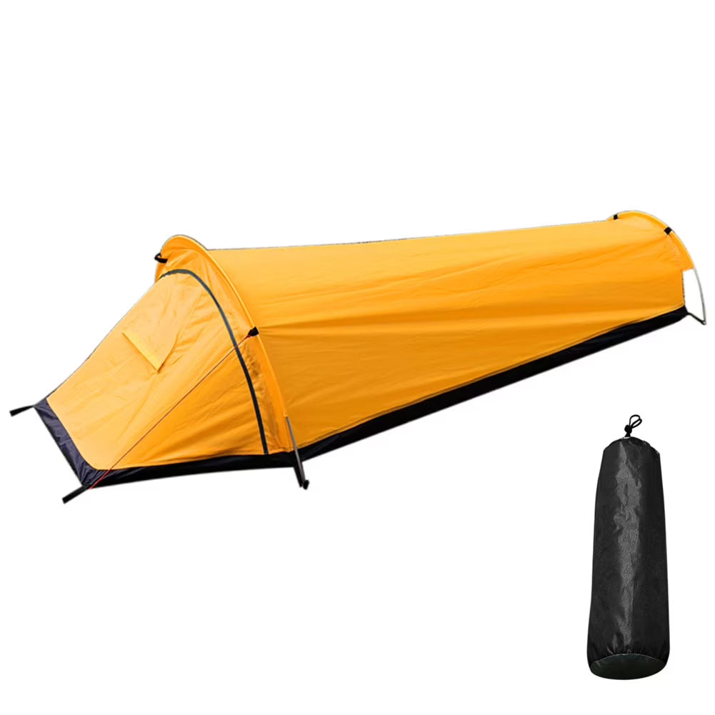 Ultralight Backpacking Camping Tent Compact Single Person Outdoor Tent Yellow