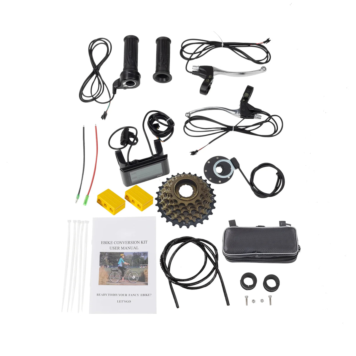 Ktaxon 48V 1000W Electric Bicycle Motor Kit, 26" Front Wheel E-Bike Conversion Kit w/ LCD Display (without Battery)