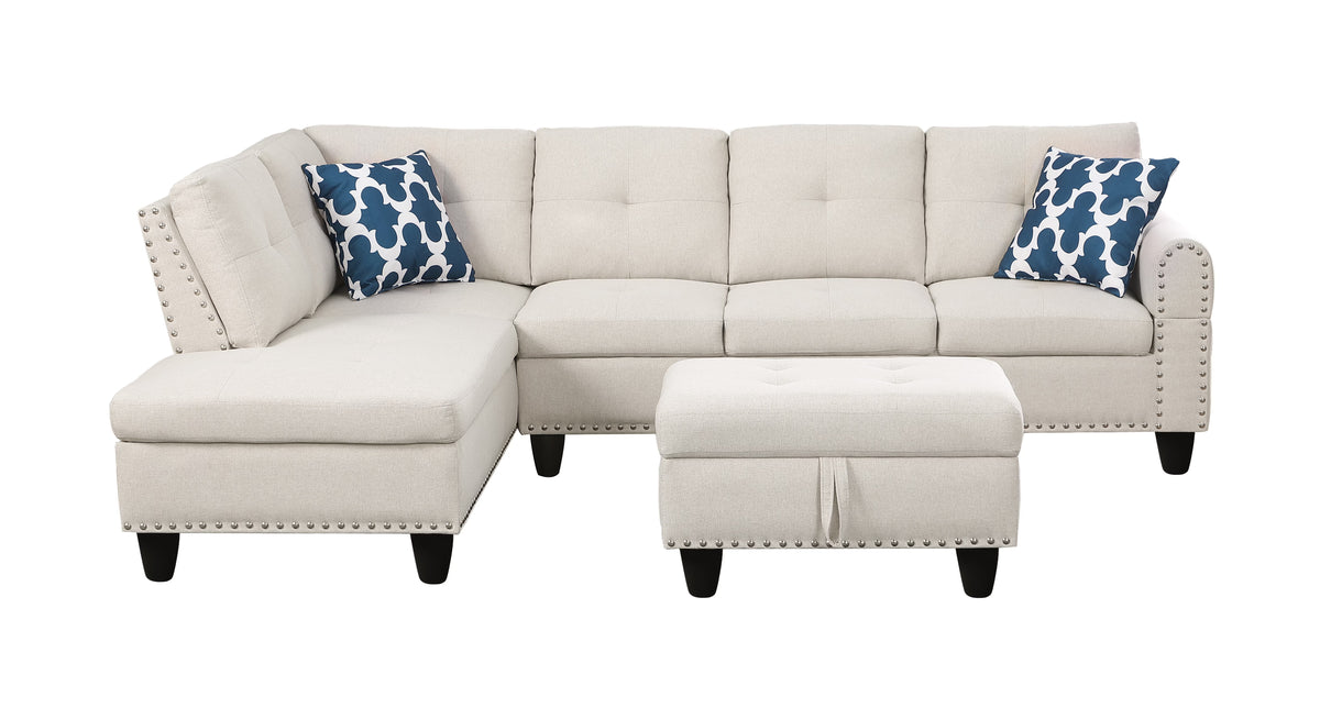 Sectional Sofas Faux Leather L - Shaped Sectional Set with Cup Holders 2pc,Large Sectional Couches