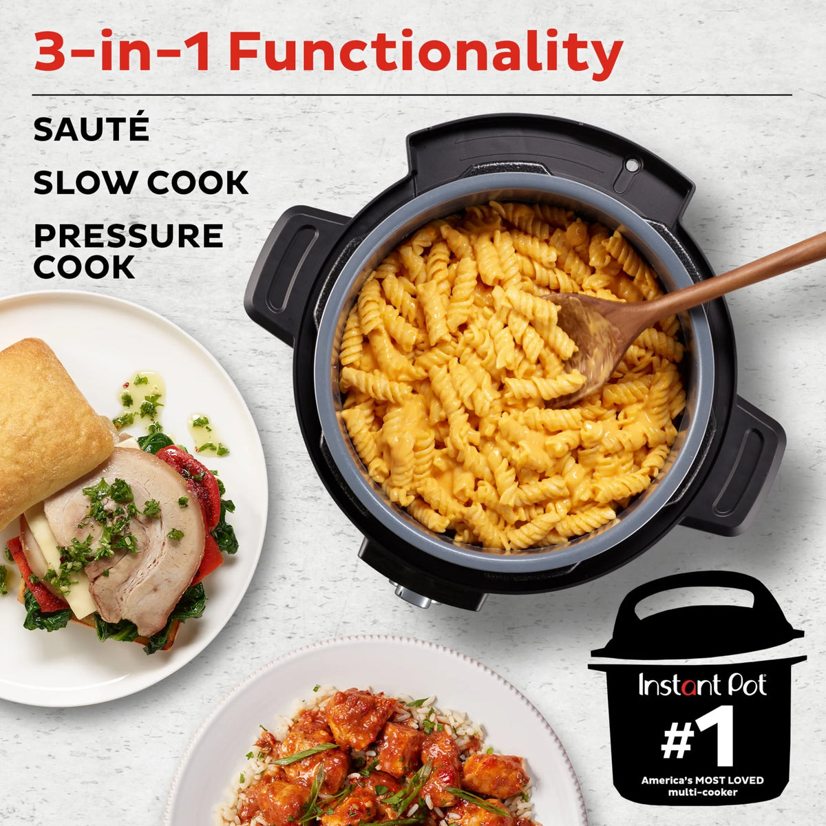 Instant Pot 6QT Easy 3-in-1 Slow Cooker, Pressure Cooker, and Saut�� Pot