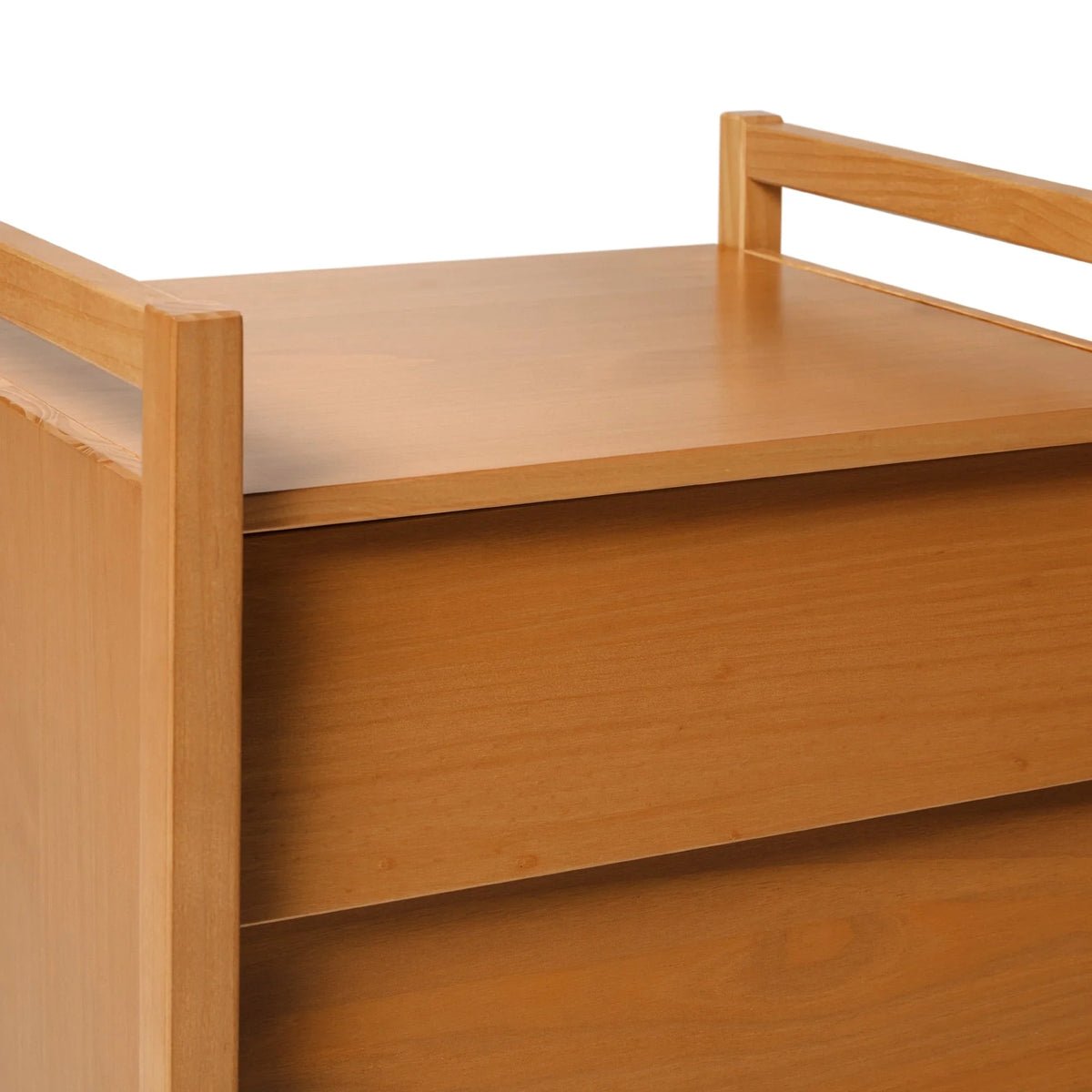 Walker Edison Mid-Century Modern Solid Wood 2-Drawer Nightstand, Caramel