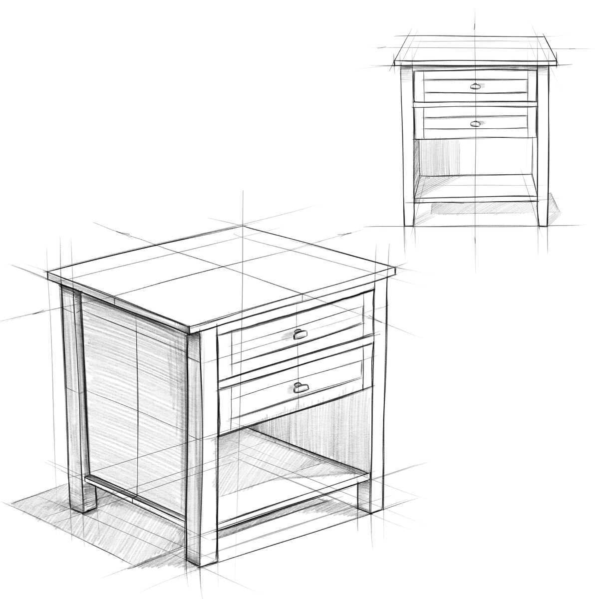 Warm Shaker 24 inch Solid Wood Transitional Night Stand in Light Golden Brown (Set of 2)