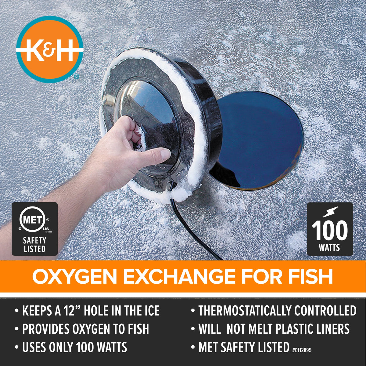 K&H Pet Products Thermo-Pond 3.0 Outdoor Pond Heater Deicer Black 100 Watts