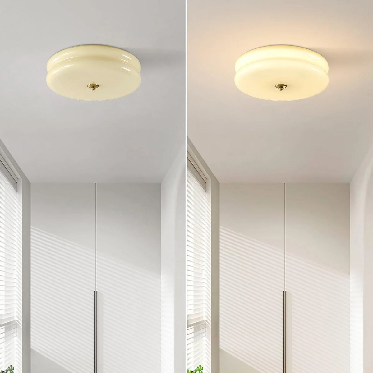 KCO Lighting Mid Century Modern LED Ceiling Lights Mint Green Glass Ceiling Lamp Large Hallway Ceiling Light