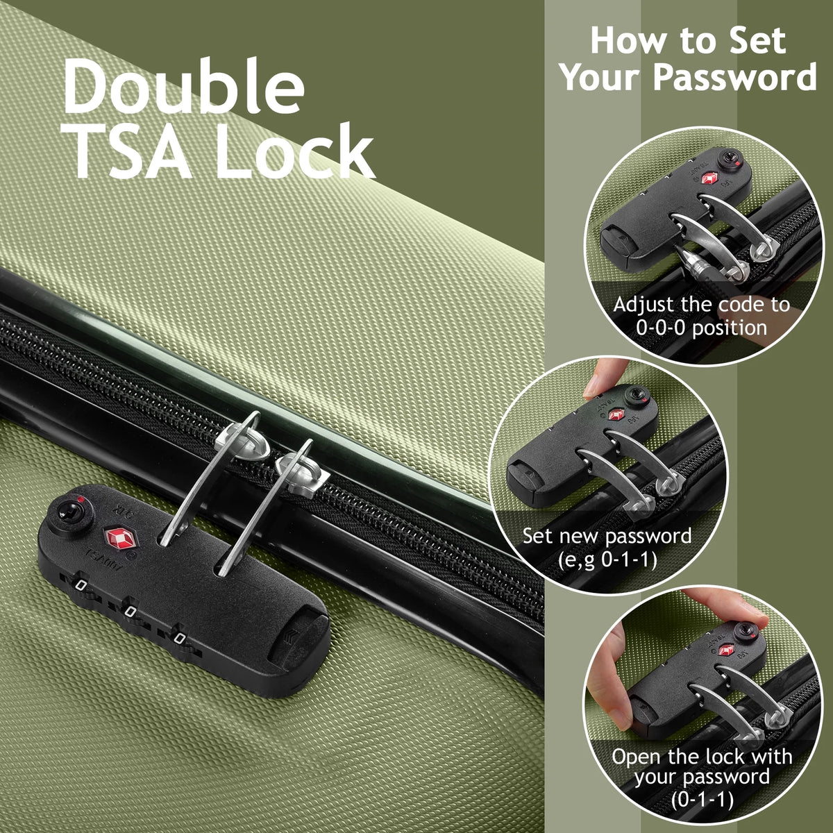 Zimtown 3 Piece Nested Spinner Suitcase Luggage Set With TSA Lock Royal Blue