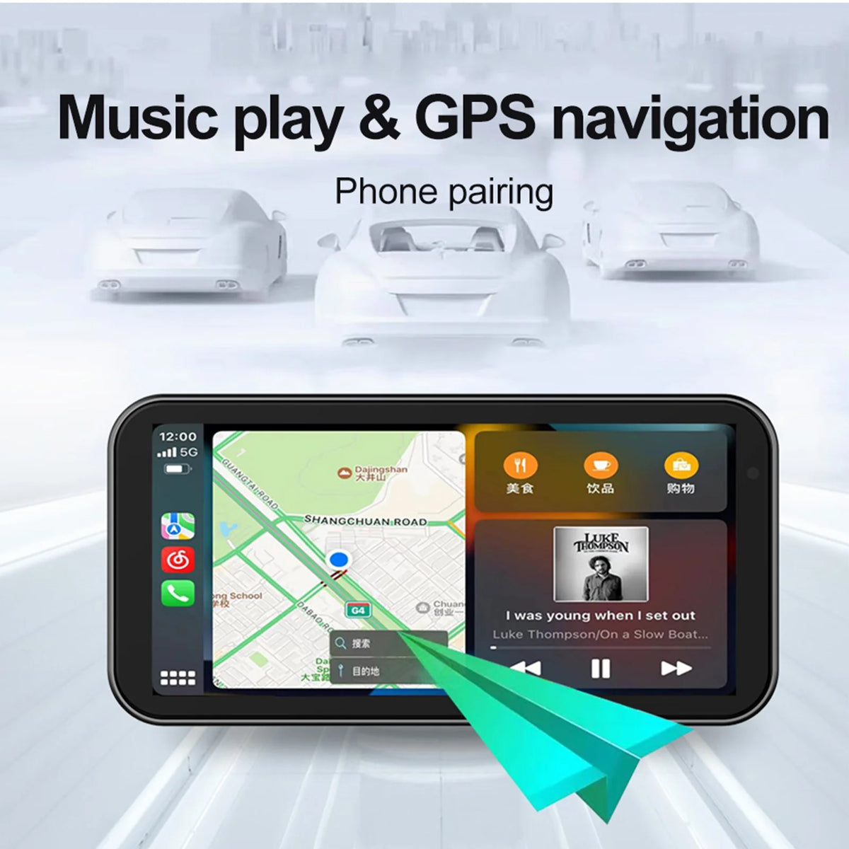 Motorcycle GPS Navigation Screen 6.25in IP67 Waterproof CarPlay Android Auto Light-sensing For Motorcycle