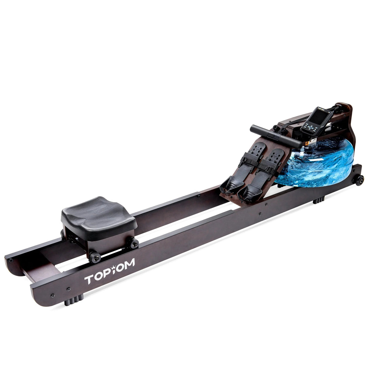 Topiom Water Rowing Machine with TM-3 Performance Monitor Bluetooth Connected 400 lbs Max Load