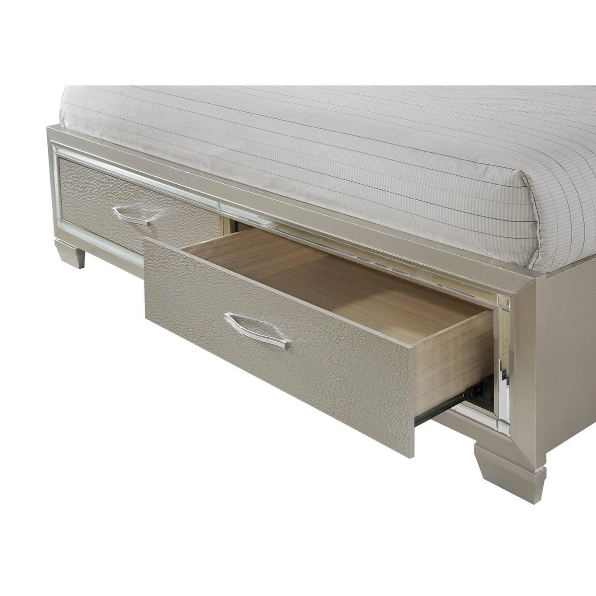 Picket House Furnishings Glamour Queen Platform Storage 6PC Bedroom Set