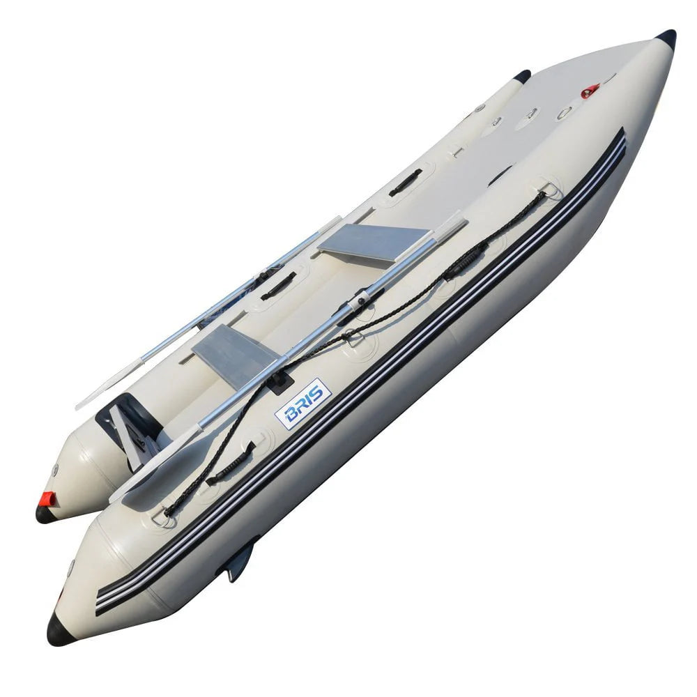 BRIS 11Ft Inflatable Catamaran Inflatable Boat Dinghy Mini Cat Gray