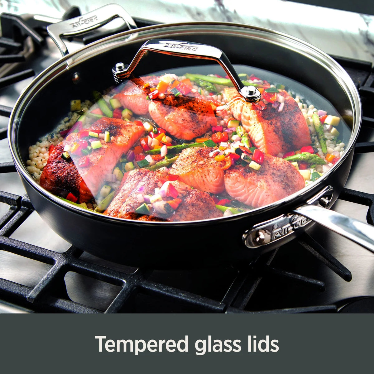 All-Clad Essentials Hard Anodized Nonstick Cookware Set, 10 piece