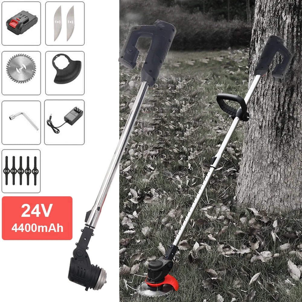 Paddsun Electric Weed Eater Lawn Edger Cordless Grass String Trimmer Cutter 24V &Battery