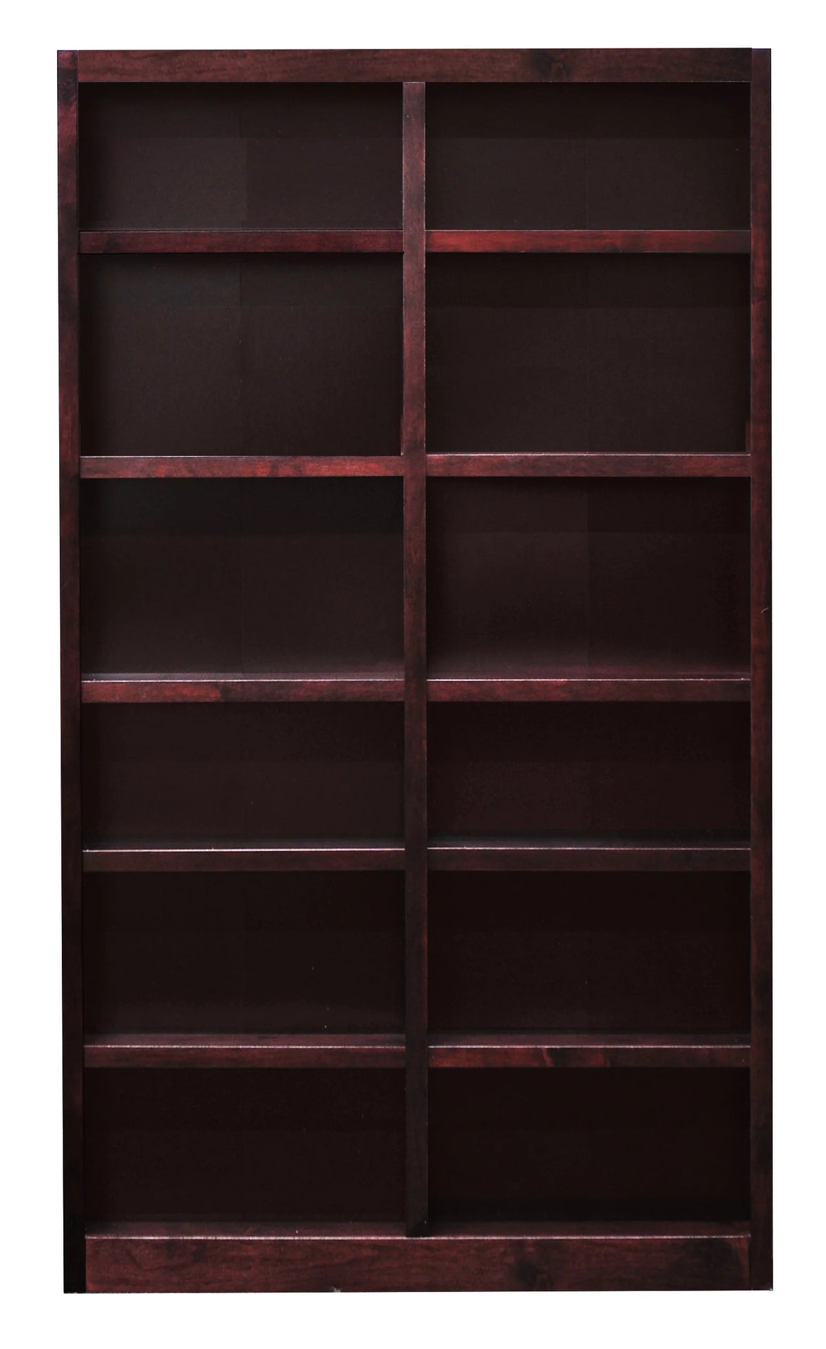 Concepts in Wood 12 Shelf Double Wide Wood Bookcase, 84 inch Tall - Oak Finish