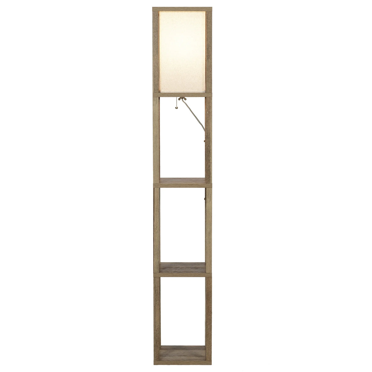 Better Homes & Gardens 62.25" Modern Pull Chain Weathered Floor Lamp with Natural Square Shade