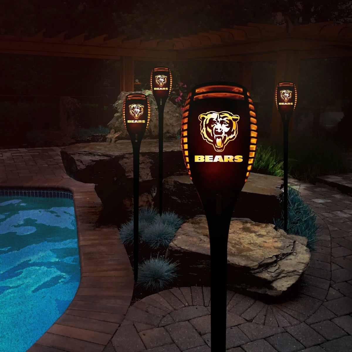NFL Chicago Bears Team LED Solar Torch - Chicago Bears