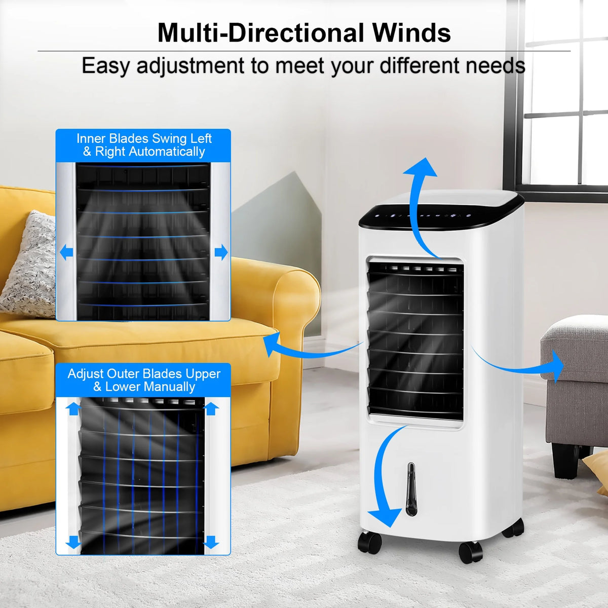 Gymax Home Office 3-in-1 Evaporative Air Cooler Fan with Remote Control 7.5 H Timer