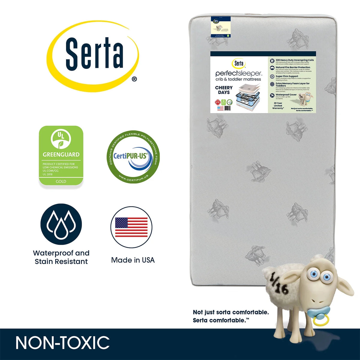 Serta Perfect Sleeper Cheery Days Crib and Toddler Mattress