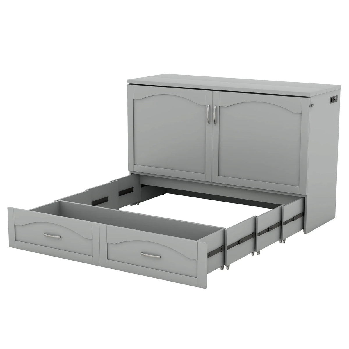Harper & Bright Designs Full Size Murphy Bed with Shelves, Foldable Wall Bedframe w/Flexible Slats Support, Space-Saving Design, Can Be Folded Into Cabinet, White