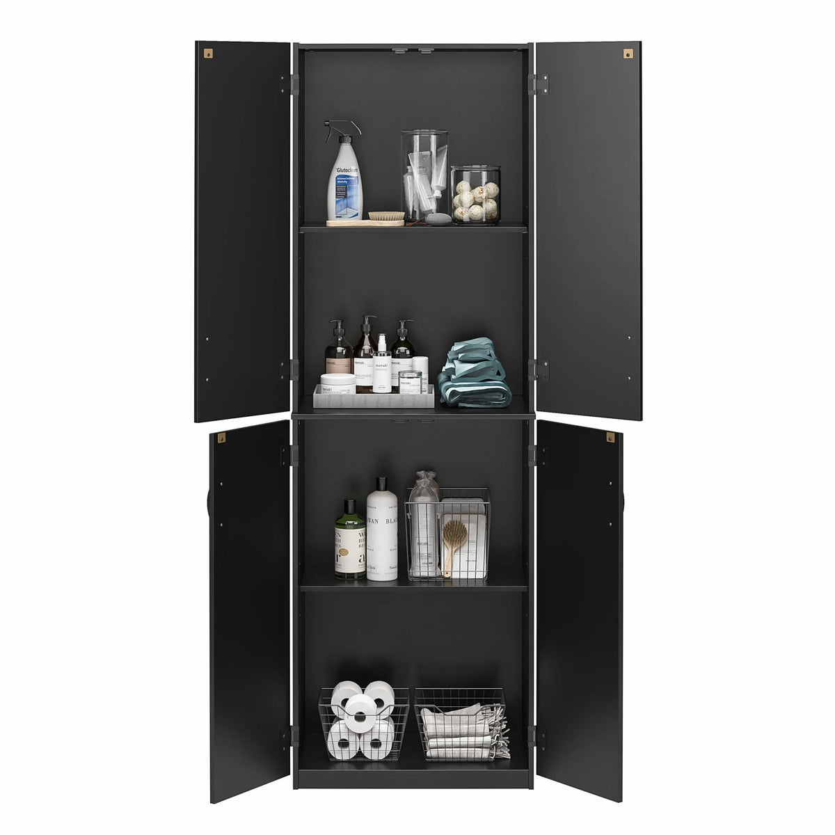 Mainstays 72" 4-Door Storage Cabinet, Espresso