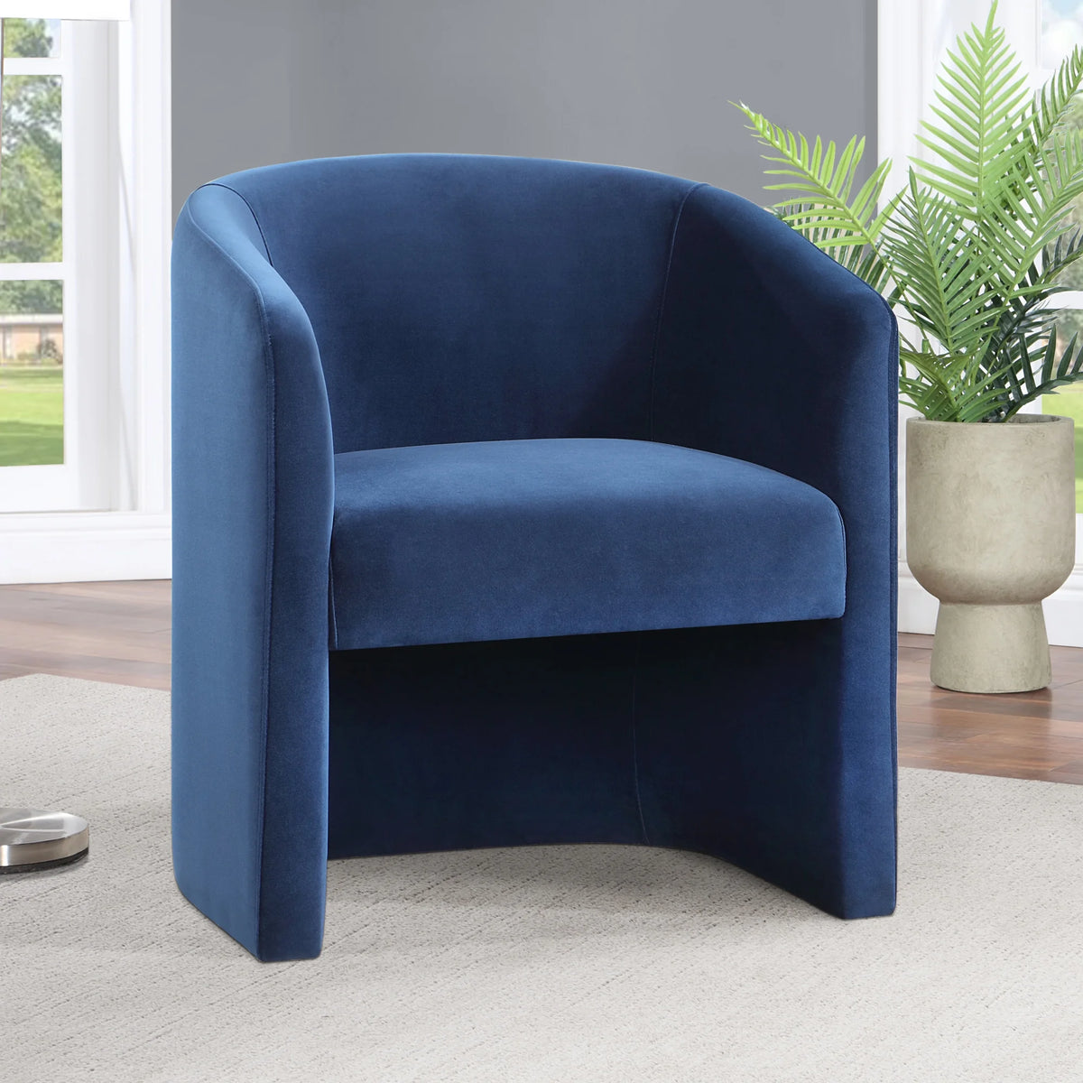 Steve Silver Iris Modern Upholstered Dining Chair, Indigo