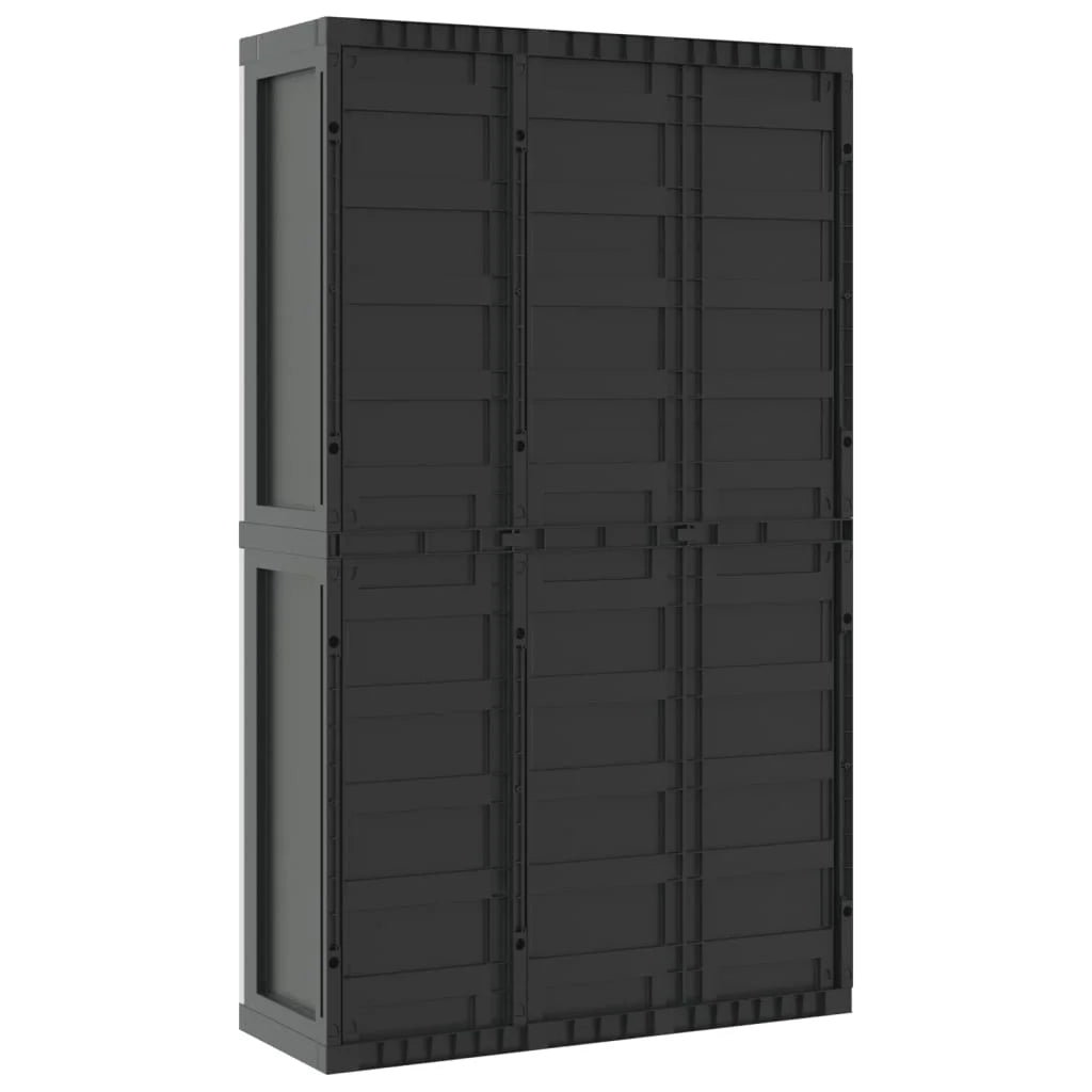 vidaXL Outdoor Storage Cabinet Black 25.6"x14.6"x33.5" PP
