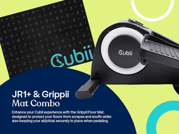 Cubii JR1+ Compact Seated Elliptical With Bluetooth & Gripii Mat