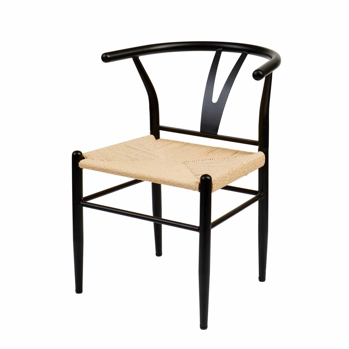 Better Homes & Gardens Springwood Wishbone Chair, Metal Base with Black Finish, 2 Pack