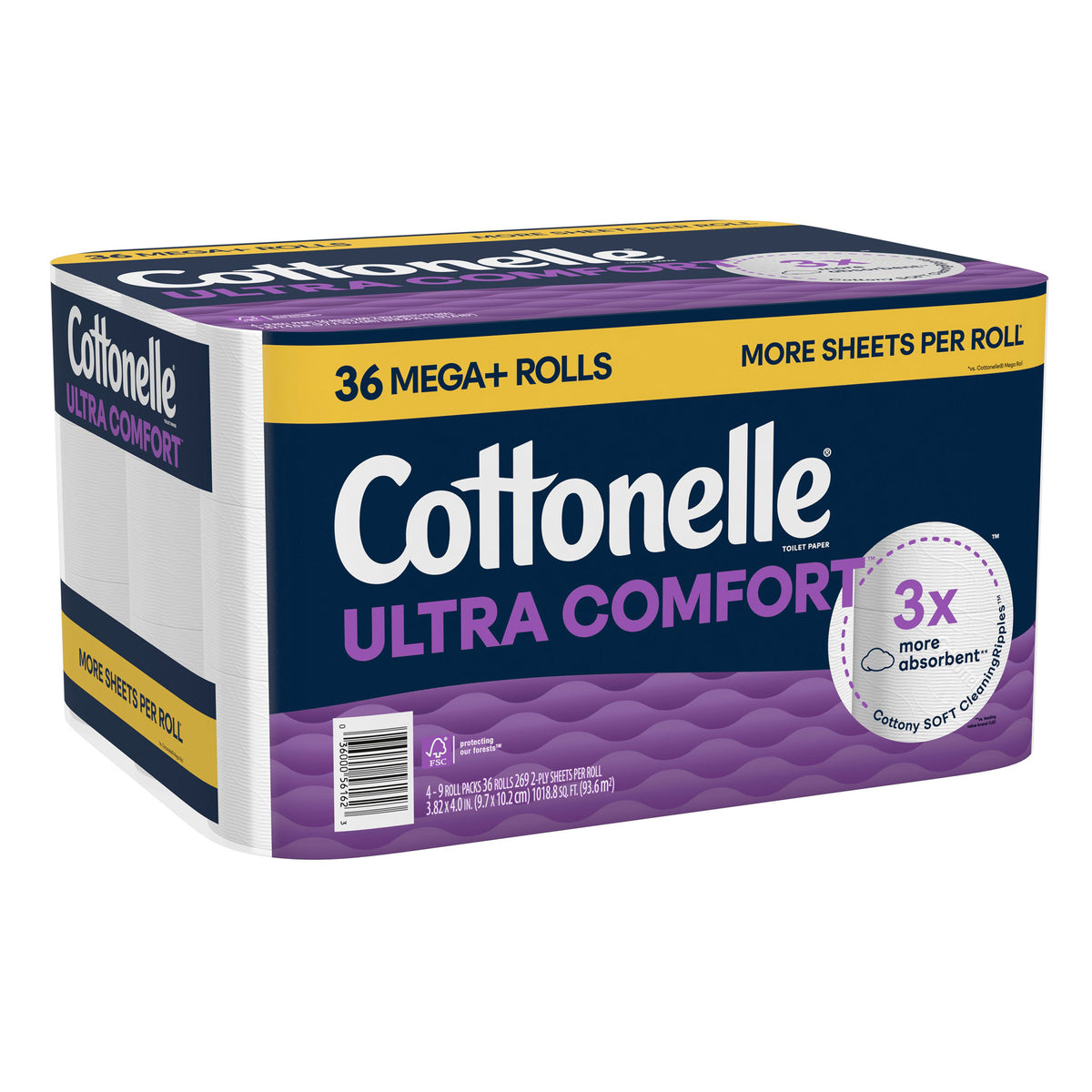 Cottonelle Ultra Comfort Bath Tissue, 2-ply, 269 Sheets, 36 Rolls