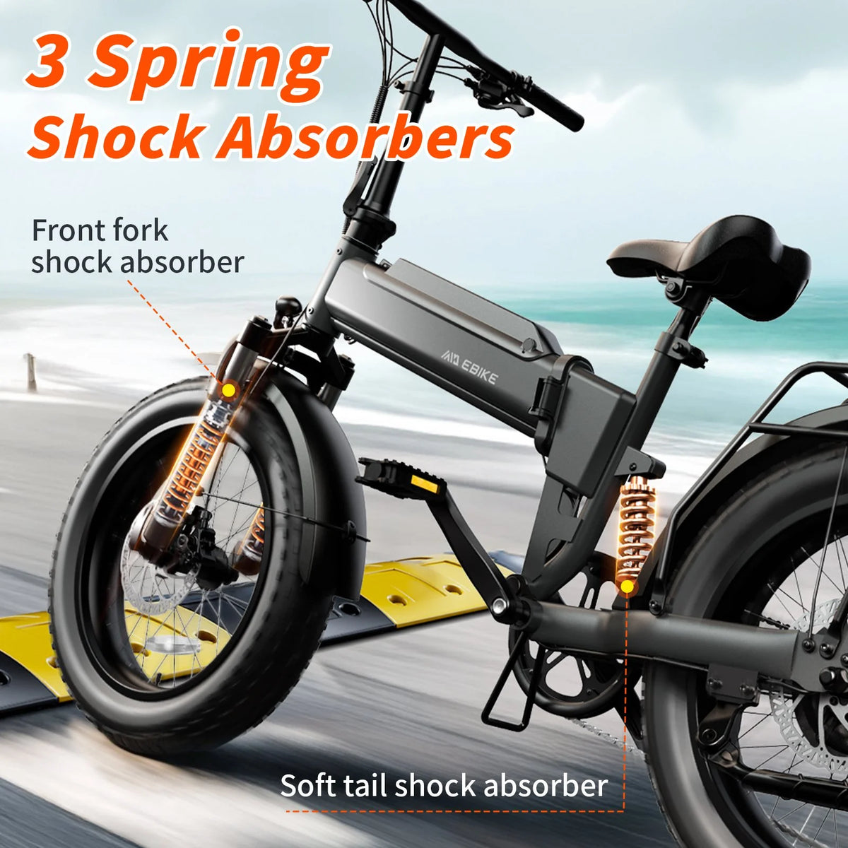 TST Electric Bike for Adults, 500W Removable Battery Max Range 50Miles & 19MPH E Bike, 20''��3.0" Fat Tire Ebike, Commute Electric Bicycle 36V/7.8AH UL2849