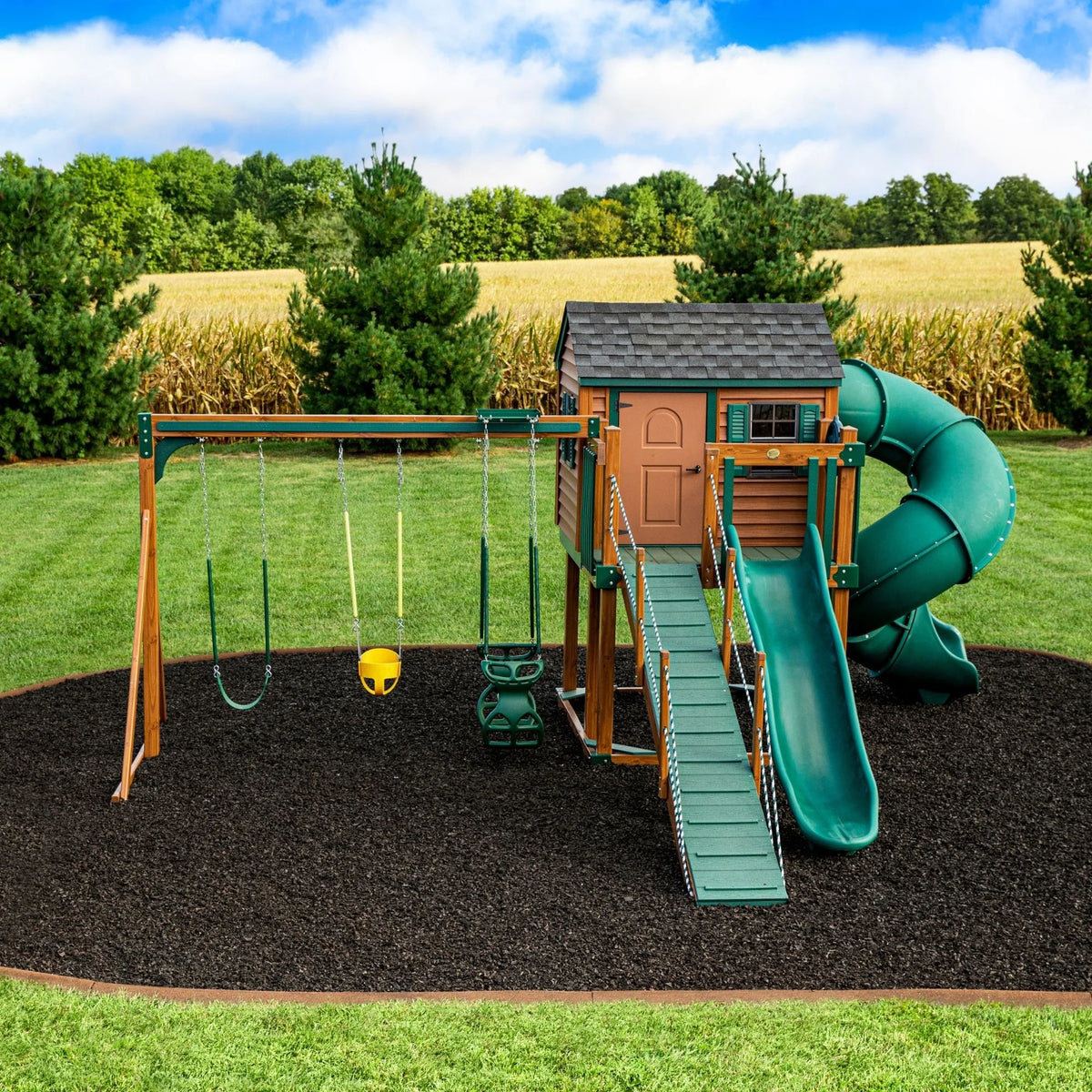 GroundSmart Black Rubber Mulch, 37.5 Cu Ft