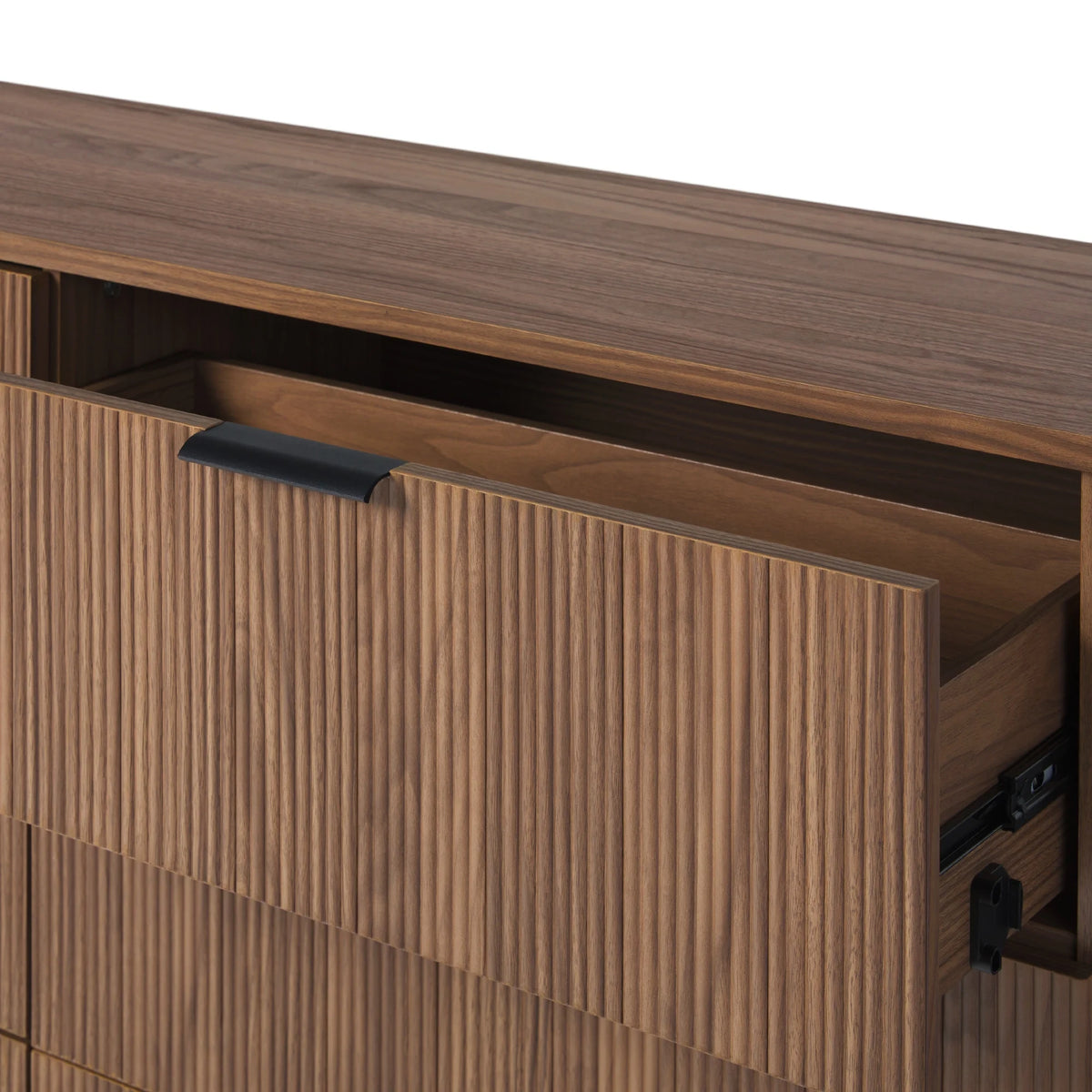 Walker Edison Mid-Century 6-Drawer Dresser with Reeded Drawer Fronts, Mocha