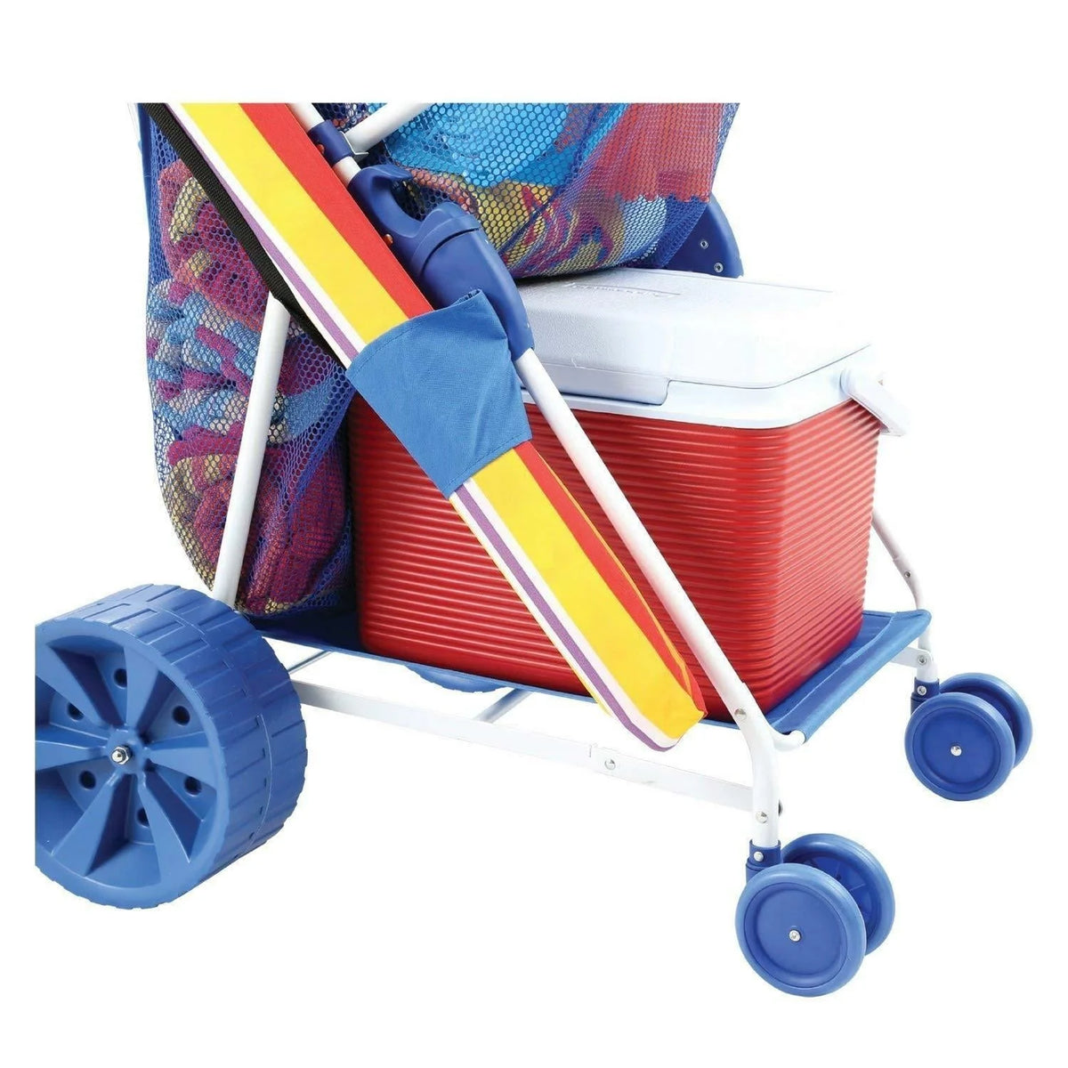 Folding Utility Beach Cart Collapsible Folding Outdoor Utility Wagon Wide Terrain Wheels for Sand