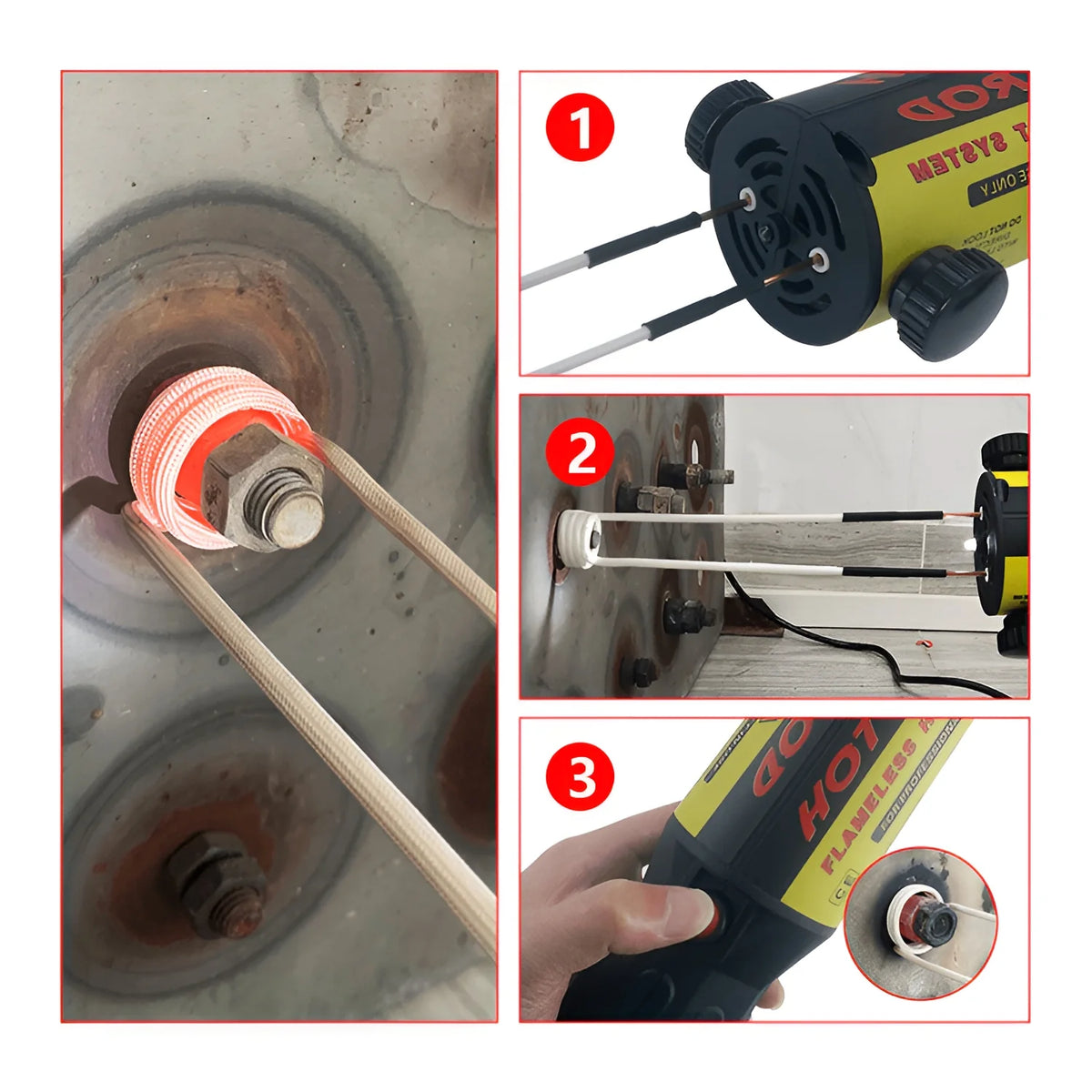 Magnetic Induction Heater Kit, 1000W 110V Handheld Induction Bolt Removal Tool for Rusty Screw Removing