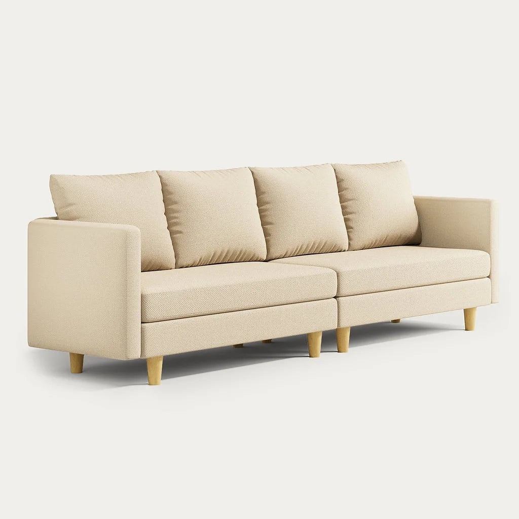 Aiho 82" L Modern Sofa, L-shaped Sofa with 3 Comfortable Pillows for Living Room, Apartment, Studio, Office - Dark Grey