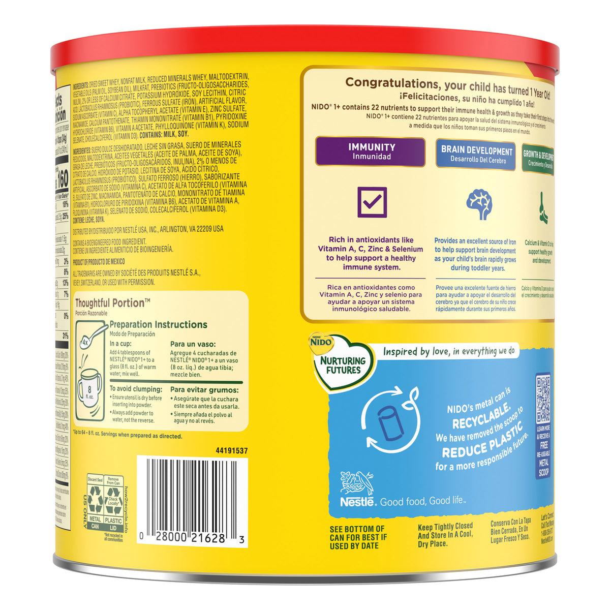 Nestle Nido Kinder 1+ Toddler Powdered Milk, 4.85 lbs