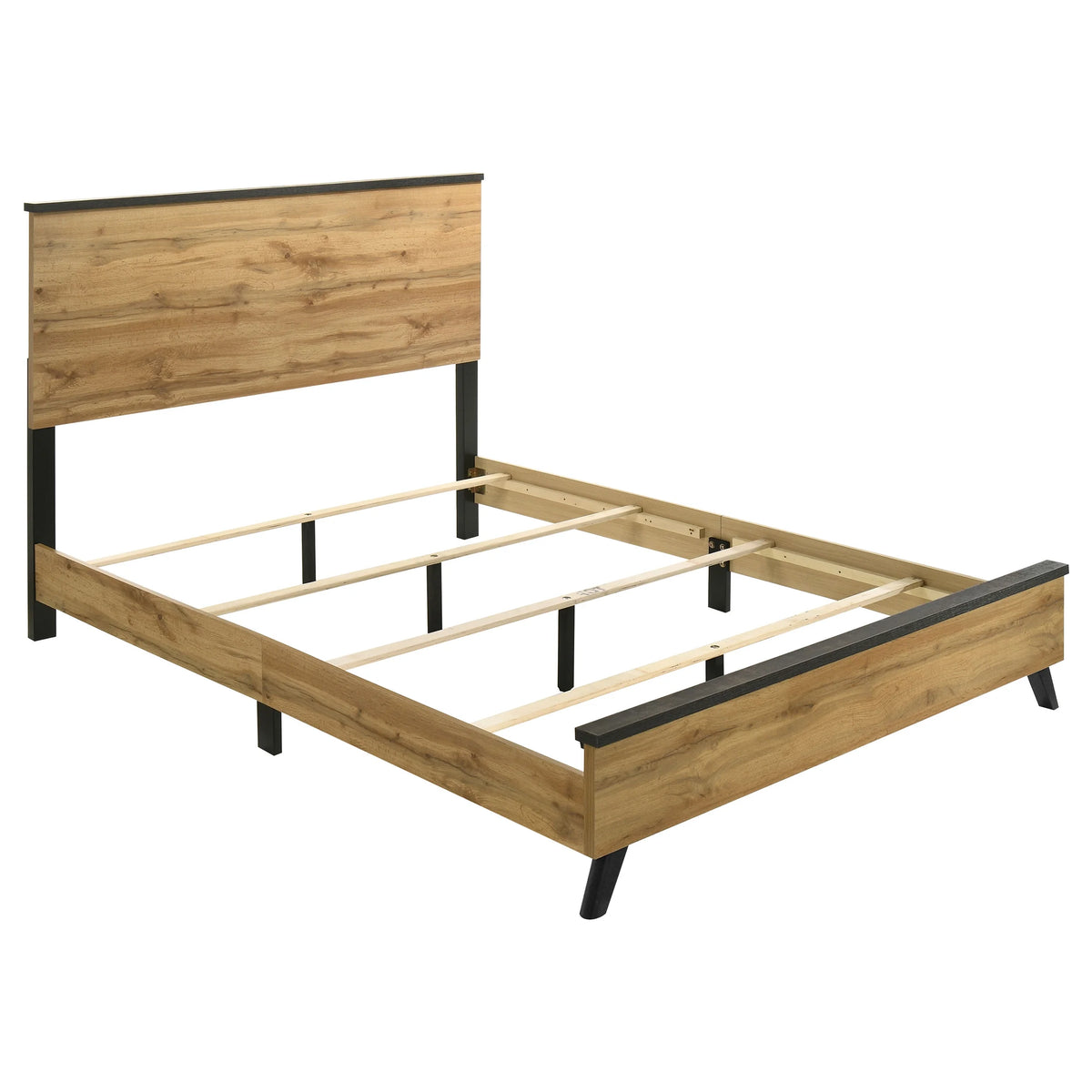 Coaster Kaywood 4-Piece Wood Eastern King Bedroom Set in Natural Pine and Brown
