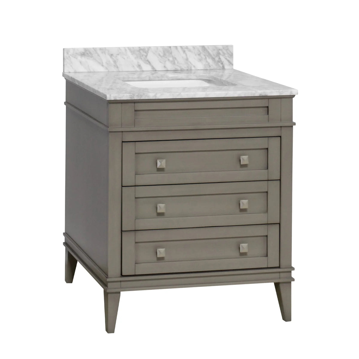 Eleanor 30" Bathroom Vanity with White Cabinet and Carrara Marble Top