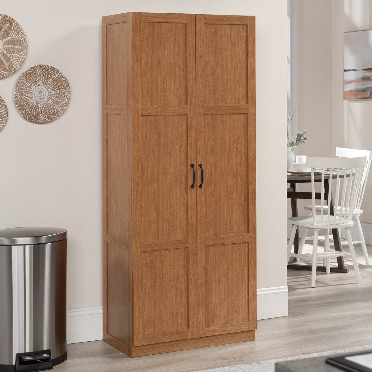 Sauder Select 2 Door Storage Cabinet, Reclaimed Pine Finish