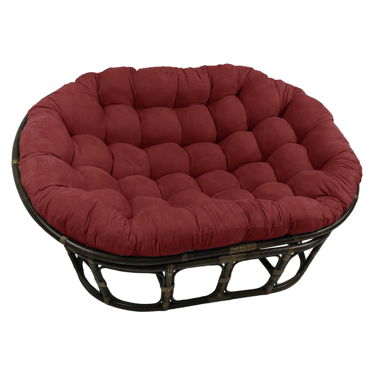 Blazing Needles 93304-MS-AB 65 x 48 in. Solid Microsuede Double Papasan Cushion, Aqua Blue