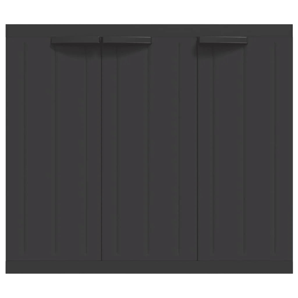 vidaXL Outdoor Storage Cabinet Black 25.6"x14.6"x33.5" PP