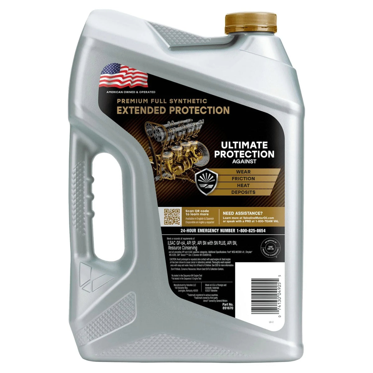Valvoline Extended Protection Premium Full Synthetic 5W-30 Motor Oil 5 QT