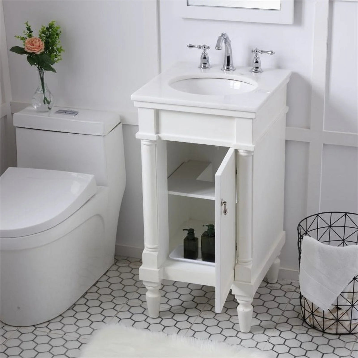 18.5 inch single bathroom vanity in blue