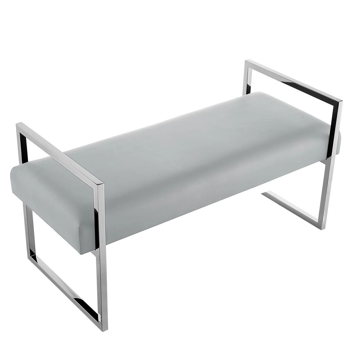 Madisen Velvet Bench with Gold Frame, Navy