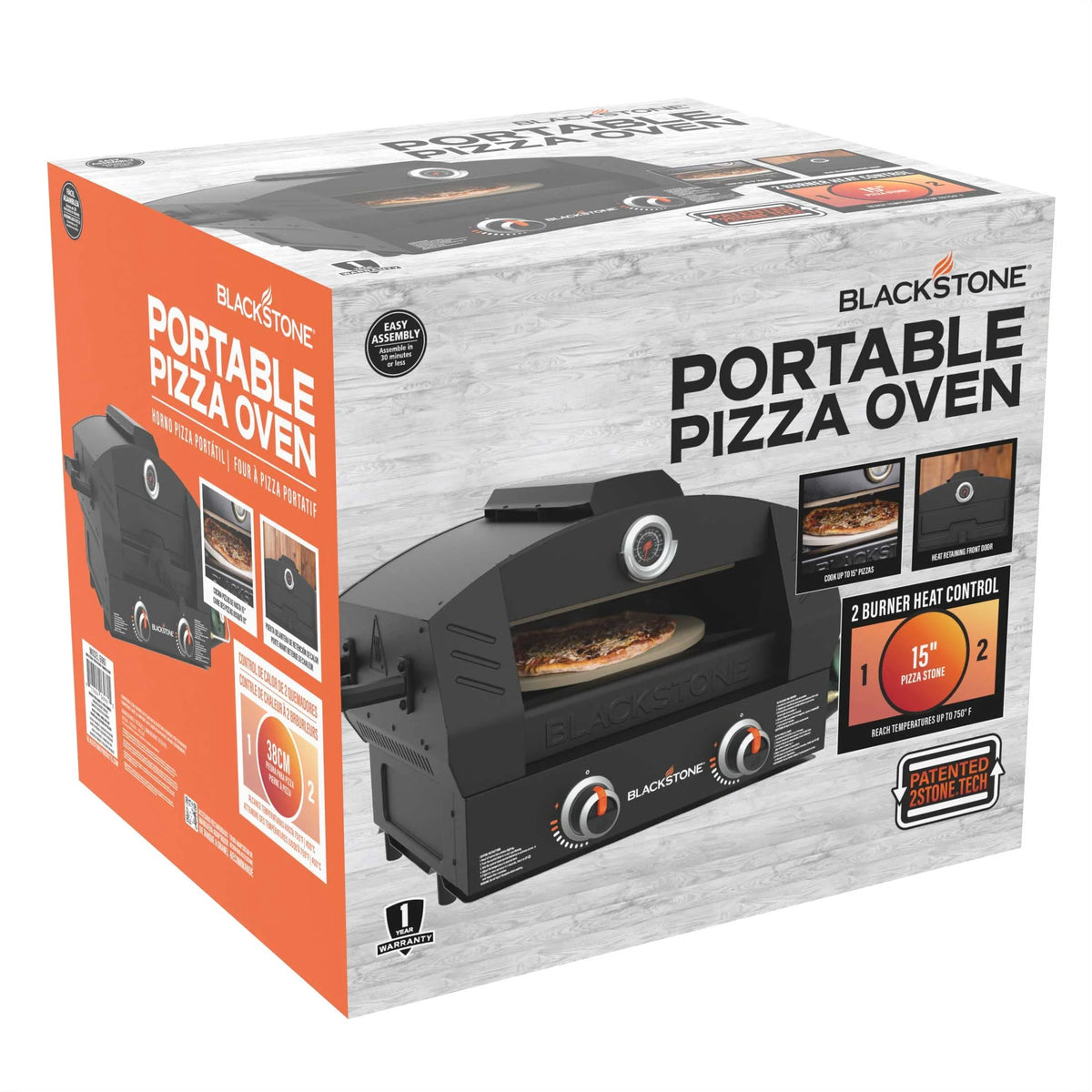 Blackstone Tabletop Propane Pizza Oven with Two 15" Cordierite Stones
