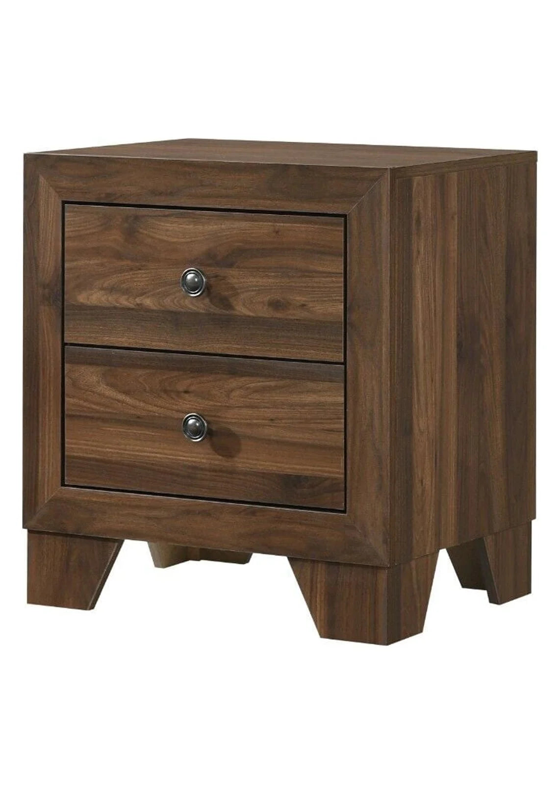 Beautiful Brown Cherry Finish 4Pc Full Size Upholstered HB Panel Bed Set Wooden Bedroom Furniture
