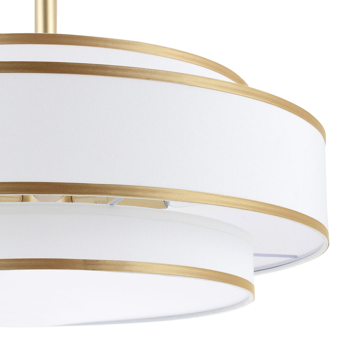 GetLedel 5-Light Double Shaded Dimmable Drum Chandelier Black