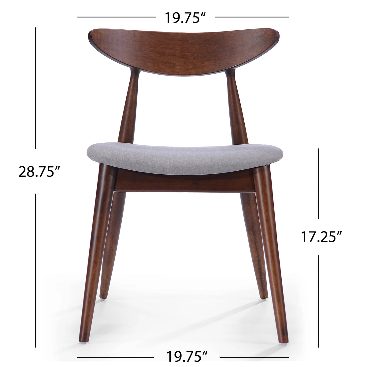 Noble House Branson Walnut Wood 5-Piece Dining Set